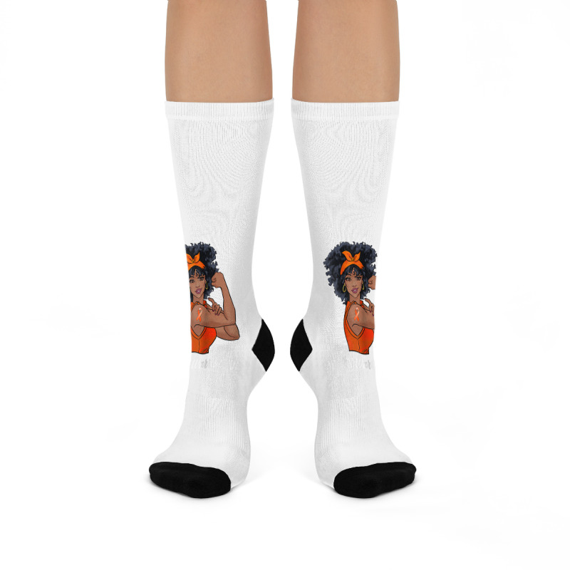 Womens Ms Warrior Fighter Support Multiple Sclerosis Awareness T Shirt Crew Socks | Artistshot