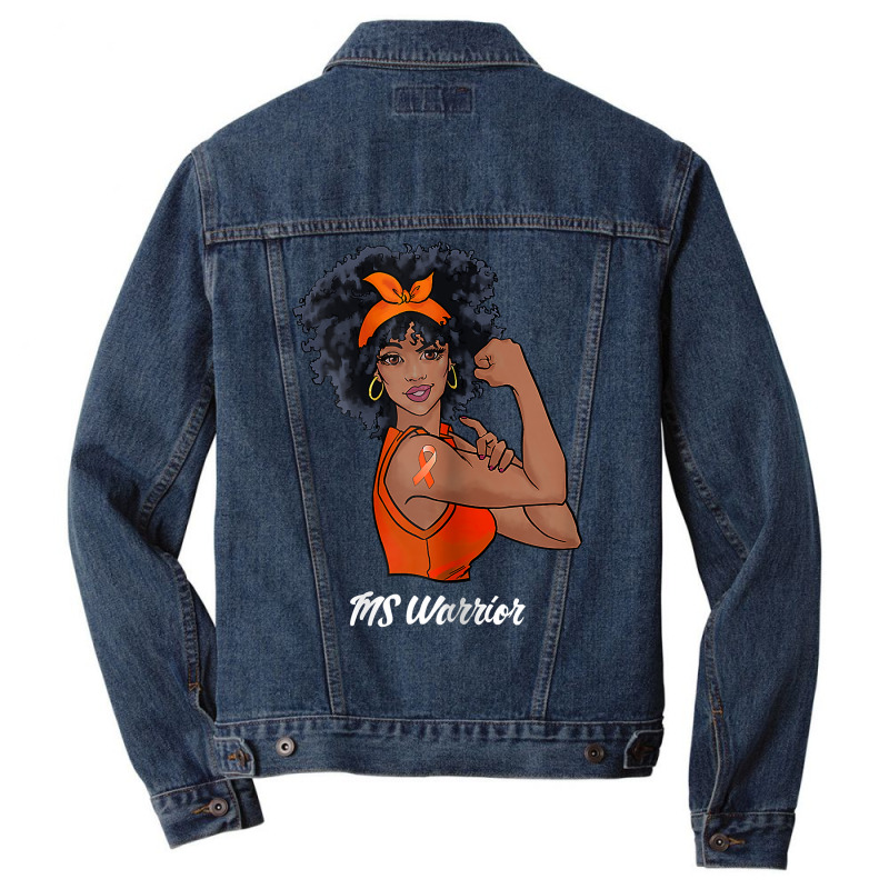 Womens Ms Warrior Fighter Support Multiple Sclerosis Awareness T Shirt Men Denim Jacket | Artistshot