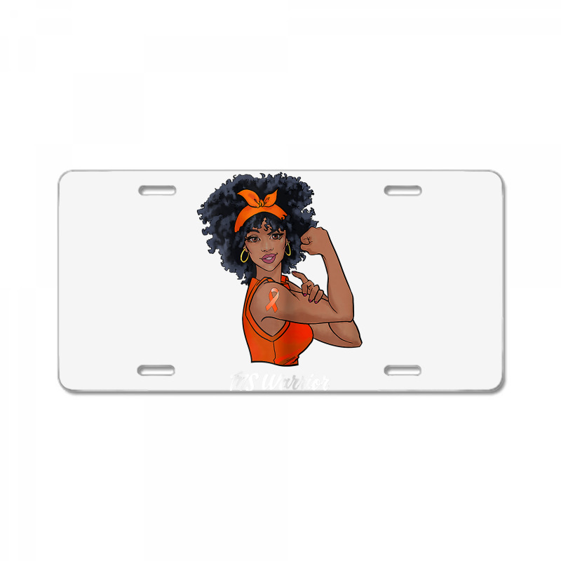 Womens Ms Warrior Fighter Support Multiple Sclerosis Awareness T Shirt License Plate | Artistshot