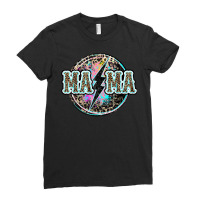 Mama Lightning Bolt Leopard Cheetah Print Western Mama T Shirt Ladies Fitted T-shirt | Artistshot