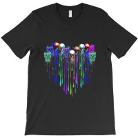 Colorful Heart Skull Dripping T-shirt | Artistshot