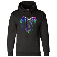 Colorful Heart Skull Dripping Champion Hoodie | Artistshot