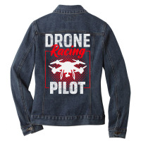 Fpv Drone Racing Quadcopters Rc Pilot Aerial Sports Ladies Denim Jacket | Artistshot