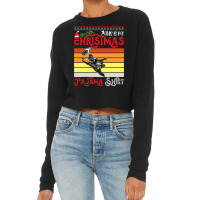 Football Christmas Pajama Merican Football Ball Santa Hat Funny Sport Cropped Sweater | Artistshot