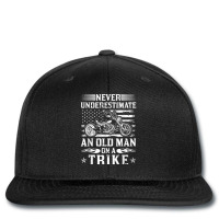 Never Underestimate An Old Man On A Trike Motorcycle T Shirt Printed Hat | Artistshot