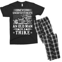 Never Underestimate An Old Man On A Trike Motorcycle T Shirt Men's T-shirt Pajama Set | Artistshot