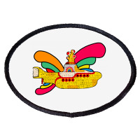 Hand Drawn Yellow Submarine Oval Patch | Artistshot