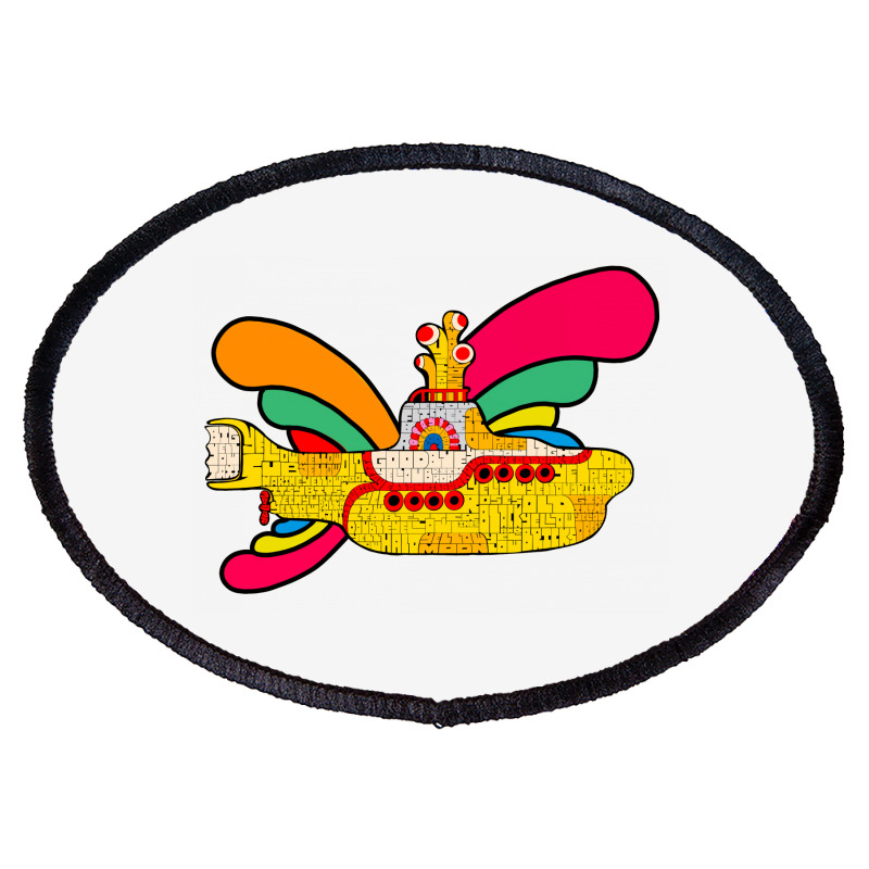 Hand Drawn Yellow Submarine Oval Patch | Artistshot