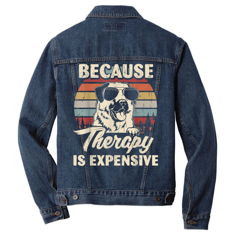 Anatolian Shepherd Dog Therapy Is Expensive Funny Retro T Shirt Men Denim Jacket by johnjosephmenk | Artistshot