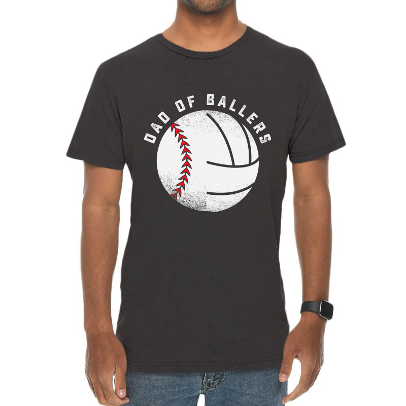 Dad Of Ballers Father Son Volleyball Baseball Player Coach T Shirt Vintage T-shirt | Artistshot