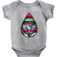 Serape Bullskull Teardrop Earrings Baby Bodysuit | Artistshot