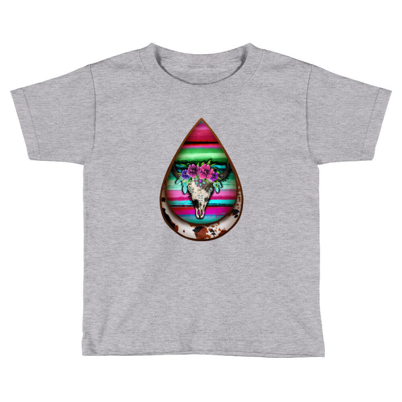 Serape Bullskull Teardrop Earrings Toddler T-shirt by Jasminsmagicworld | Artistshot