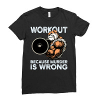 English Bulldog Dog Lover Pitbull Workout Because Murder Is Wrong Funn Ladies Fitted T-shirt | Artistshot