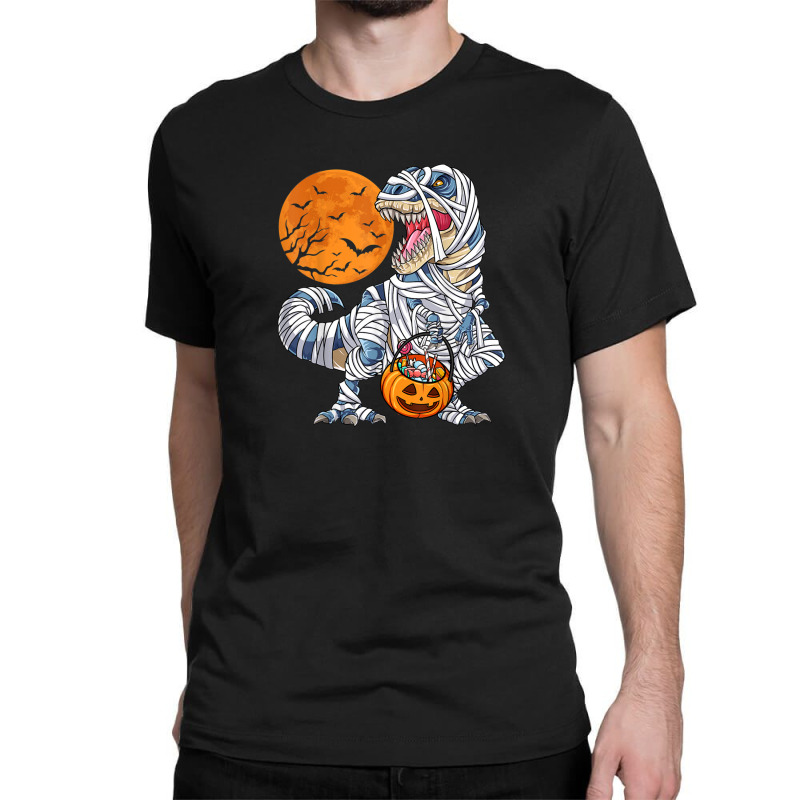 Halloween Shirts For Boys Kids Dinosaur T Rex Mummy Pumpkin T Shirt Classic T-shirt by huongnguyen | Artistshot