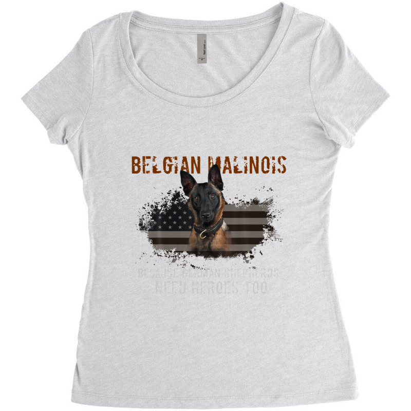 Belgian Malinois American Flag Funny Dog Gift Women's Triblend Scoop T-shirt by GindhiArt | Artistshot