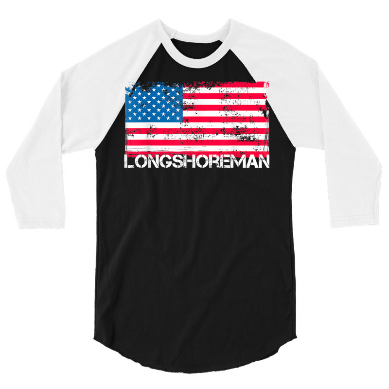 Patriotic Longshoreman Vintage Us Flag T Shirt 3/4 Sleeve Shirt | Artistshot