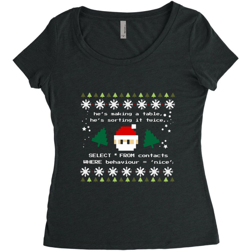 Sql Santa Claus Database Clause Developer Code Db Programmer Sweatshir Women's Triblend Scoop T-shirt by GindhiArt | Artistshot