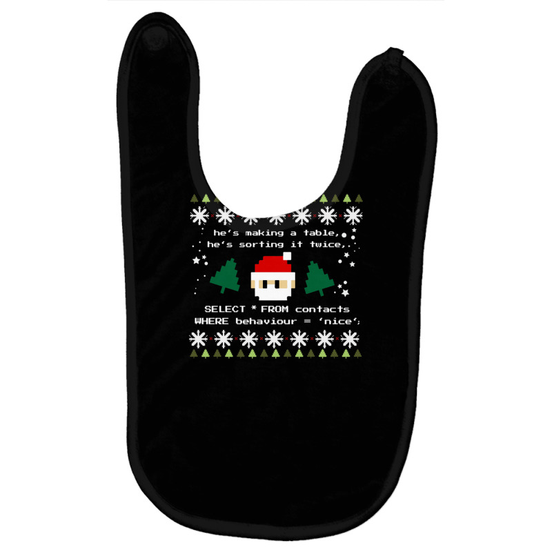 Sql Santa Claus Database Clause Developer Code Db Programmer Sweatshir Baby Bibs by GindhiArt | Artistshot