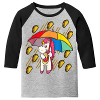 Raining Tacos Unicorn Lover Umbrella Cinco De Mayo T Shirt Youth 3/4 Sleeve | Artistshot