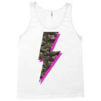 Lightning Bolt Camo Hot Pink Camouflage Graphic Print Sweatshirt Tank Top | Artistshot