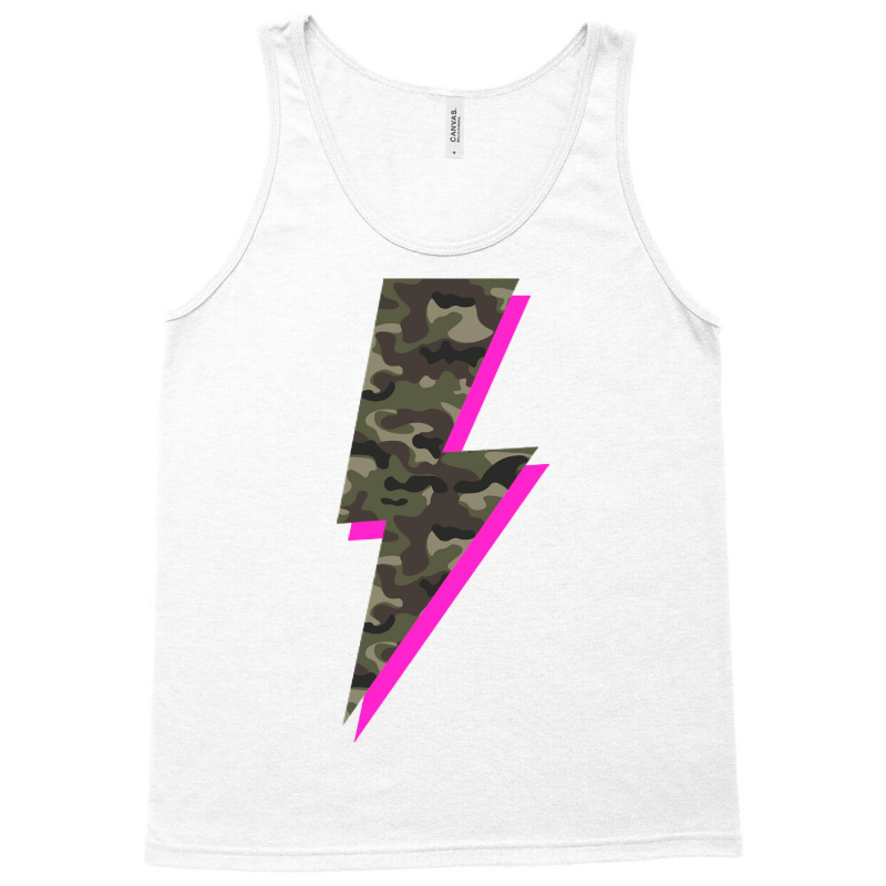 Lightning Bolt Camo Hot Pink Camouflage Graphic Print Sweatshirt Tank Top by farronpoppo | Artistshot