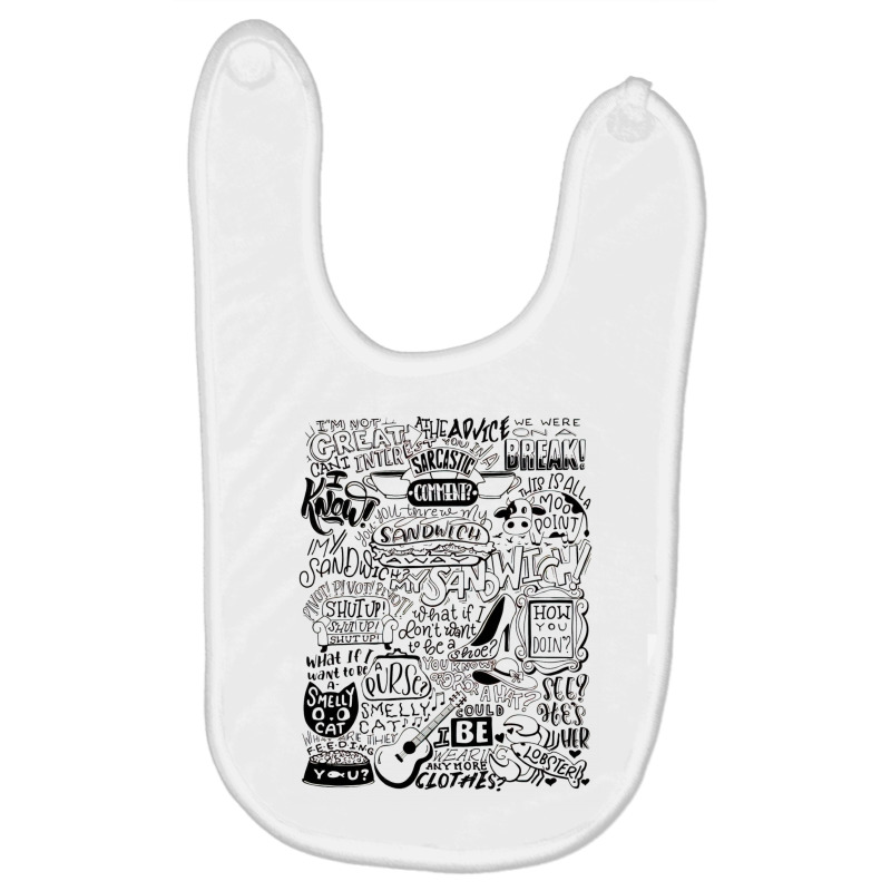 Friends Quote Compilation Baby Bibs | Artistshot