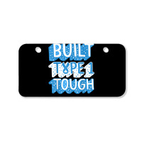 Diabetes Awareness Built Type 1 Tough Blue Ribbon Diabetic T T Shirt Bicycle License Plate | Artistshot