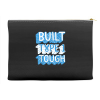 Diabetes Awareness Built Type 1 Tough Blue Ribbon Diabetic T T Shirt Accessory Pouches | Artistshot