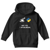 Funny Python Java Programmer  Bilingual Coder Gift Tee Youth Hoodie | Artistshot