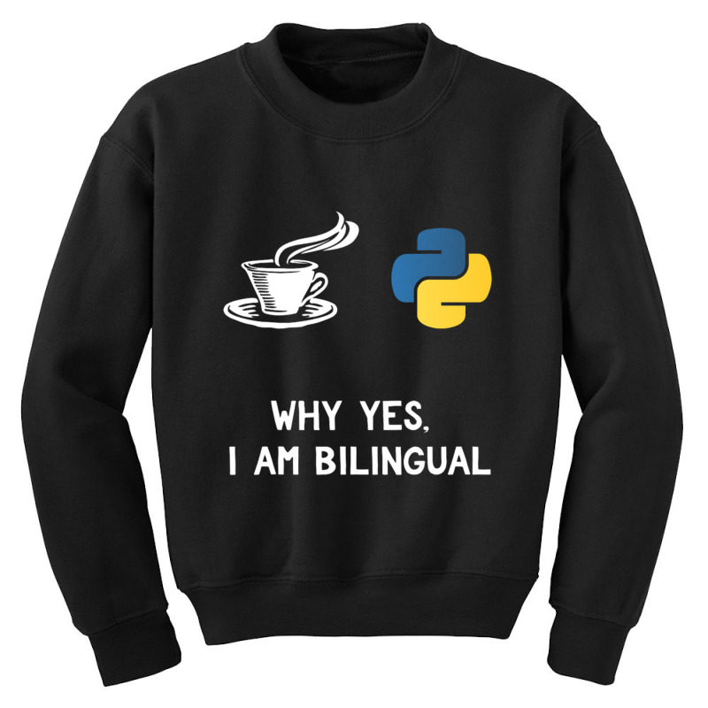 Funny Python Java Programmer  Bilingual Coder Gift Tee Youth Sweatshirt by GindhiArt | Artistshot