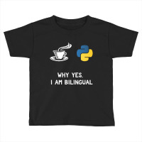 Funny Python Java Programmer  Bilingual Coder Gift Tee Toddler T-shirt | Artistshot