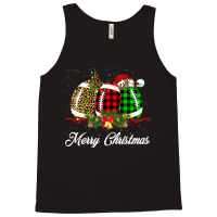 Football Football Ball Christmas Leopard Red Plaid Santa Hat Reindeer Tank Top | Artistshot