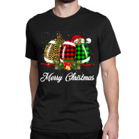 Football Football Ball Christmas Leopard Red Plaid Santa Hat Reindeer Classic T-shirt | Artistshot