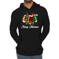 Football Football Ball Christmas Leopard Red Plaid Santa Hat Reindeer Lightweight Hoodie | Artistshot