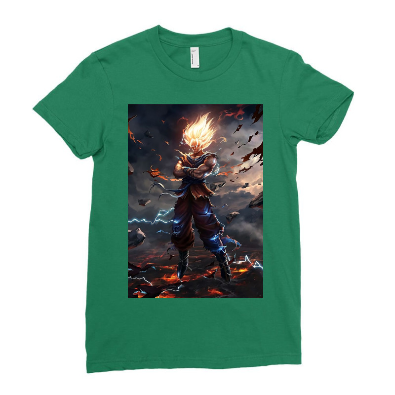 Son Goku Super Saiyan Ladies Fitted T-Shirt by annaponder | Artistshot