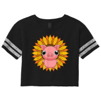 Farmer Sunflower Piglet Farm Animal Farming Cute Pig T Shirt Scorecard Crop Tee | Artistshot