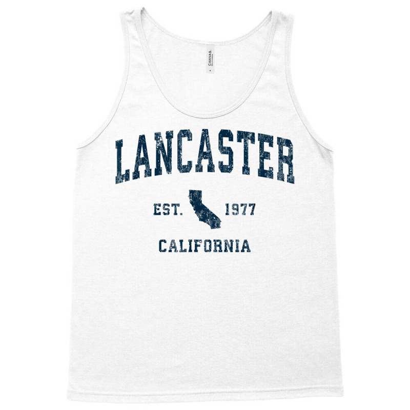 Lancaster California Ca Vintage Sports Design Navy Print T Shirt Tank Top | Artistshot