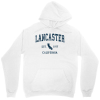 Lancaster California Ca Vintage Sports Design Navy Print T Shirt Unisex Hoodie | Artistshot