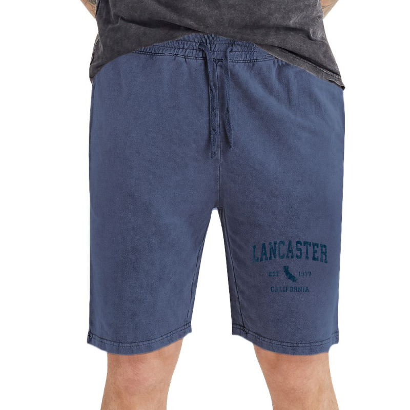 Lancaster California Ca Vintage Sports Design Navy Print T Shirt Vintage Short | Artistshot