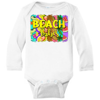 Beach Vibes Summer Brushstroke Long Sleeve Baby Bodysuit | Artistshot