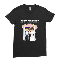 Jewish Wedding Just Married Chuppah Bride Groom Ladies Fitted T-shirt | Artistshot