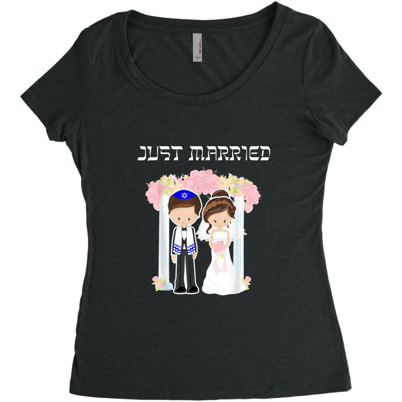 Jewish Wedding Just Married Chuppah Bride Groom Women's Triblend Scoop T-shirt by xiomi6a | Artistshot