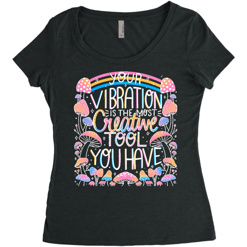 Mushroom Design T  Shirt Your Vibration T  Shirt Women's Triblend Scoop T-shirt by elephantjellyfish | Artistshot