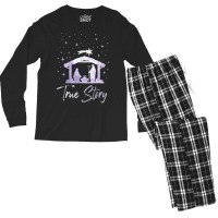 Christian Jesus True Story Nativity Scene Manger Jesus Christmas Holid Men's Long Sleeve Pajama Set | Artistshot