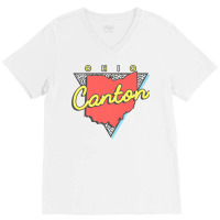 Canton Ohio T Shirt Retro Triangle V-neck Tee | Artistshot