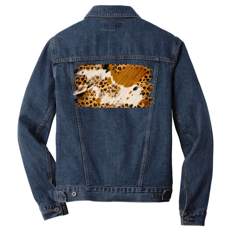 Leopard Cowhide Brushstroke Men Denim Jacket | Artistshot