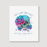 Diabetes Diabetic But Did You Die Funny Skull Ribbon 179 Diabetes Awar Portrait Canvas Print | Artistshot