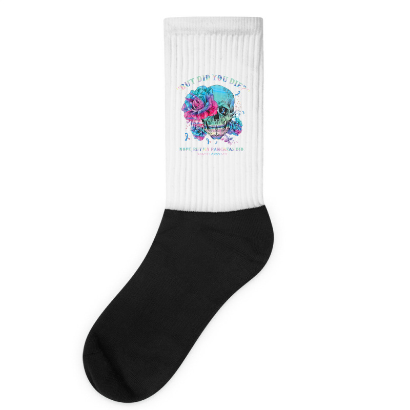 Diabetes Diabetic But Did You Die Funny Skull Ribbon 179 Diabetes Awar Socks by mekarsarip | Artistshot