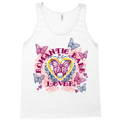 Romantic Babe Lover, Heart, Butterfly Tank Top Designed By Estore