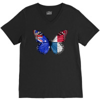 Australian Panamanian Flag Butterfly T Shirt V-neck Tee | Artistshot